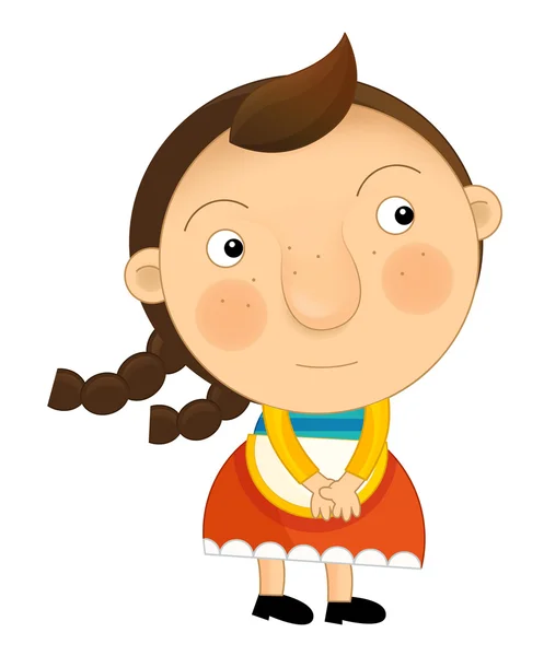 Мультфильм характер - винтажная девочка - изолированные - иллюстрация для детей — стоковое фото