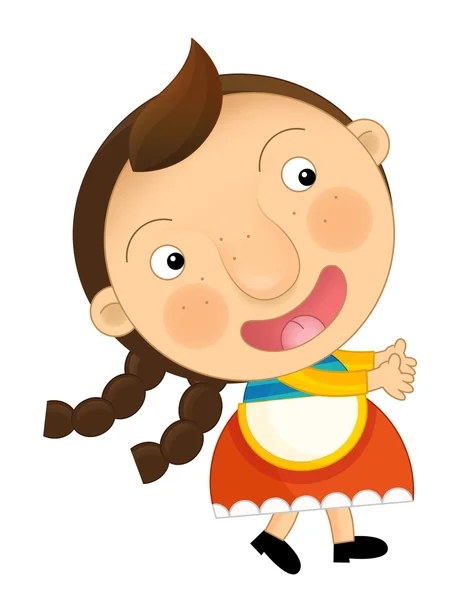 Мультиплікаційний персонаж - старовинна дівчинка - ізольована - ілюстрація для дітей — стокове фото