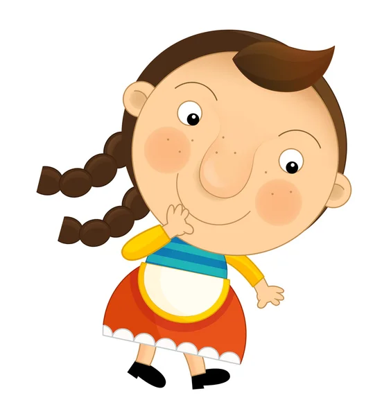 Cartoon character - vintage little girl - isolated - illustration for children — Stock Photo, Image