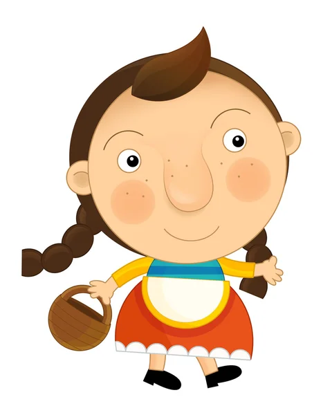 Cartoon character - vintage little girl - isolated - illustration for children — Stock Photo, Image