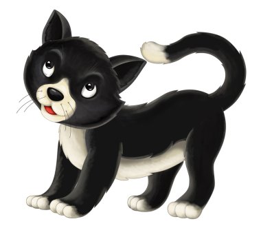 İzole karikatür kedi-