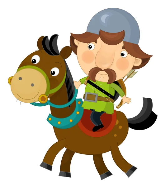 Cartoon-Szene auf einem Reiter - Bogenschütze - isoliert — Stockfoto