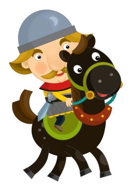 İzole bir atlı - çizgi film sahnesinde