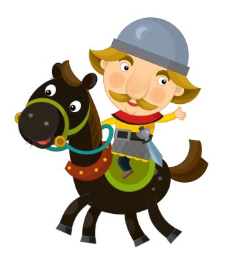 İzole bir atlı - çizgi film sahnesinde