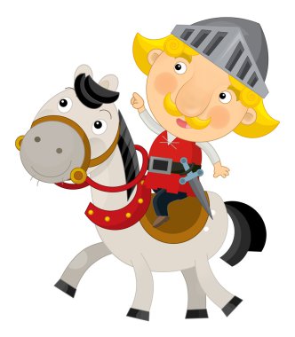 İzole bir atlı - çizgi film sahnesinde