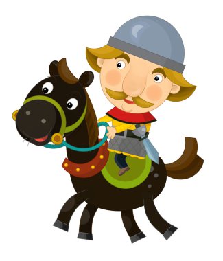 İzole bir atlı - çizgi film sahnesinde