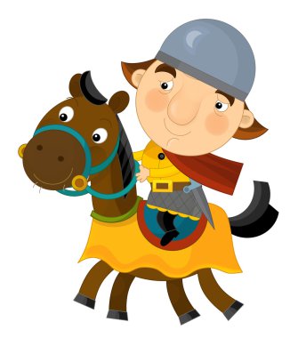 İzole bir atlı - çizgi film sahnesinde