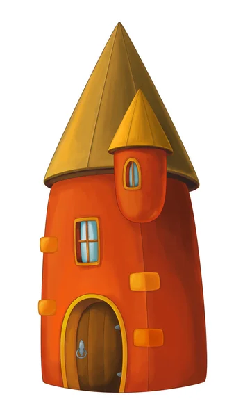 Cartoon slott - slottet står hög eller typ av medeltida fängelse - isolerade - illustration för barn — Stockfoto