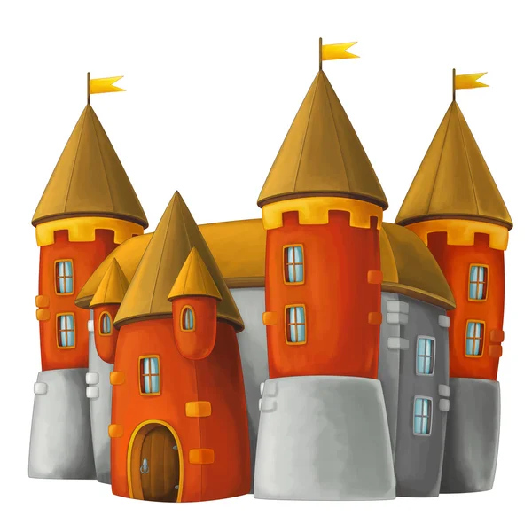 Castelo dos desenhos animados - isolado - ilustração para as crianças — Fotografia de Stock
