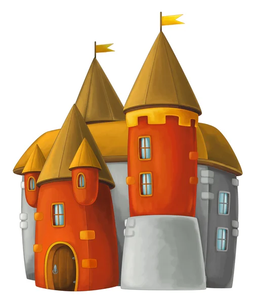 Карикатурный замок - изолированный - иллюстрация для детей — стоковое фото