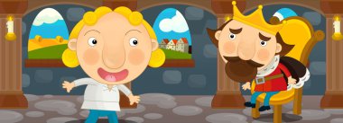 genç adam Kalenin Kral konuşuyor