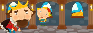 genç adam Kalenin Kral konuşuyor