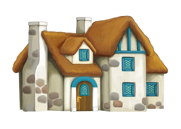 Old cartoon house - isolated - illustration for the children — Stock Photo, Image