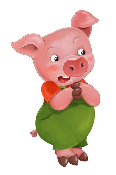 Young pig in work outfit — Stock Photo, Image