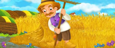 Çiftçi adam sahada çalışmaları sırasında dinlenme 