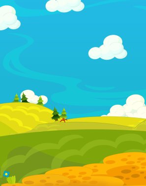 Karikatür mutlu doğa sahne