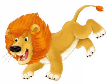 Karikatür hayvan - aslan - karikatür - illüstrasyon çocuklar için