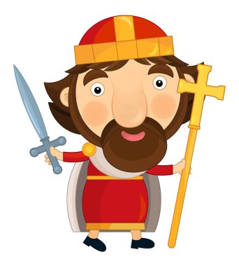 Karikatür mutlu ve komik Kral 