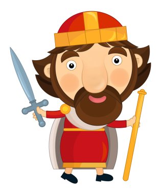 Karikatür mutlu ve komik Kral 