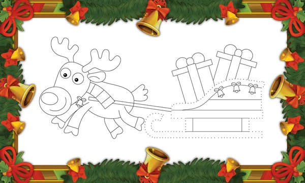 Christmas exercise - coloring page — Stock Photo, Image