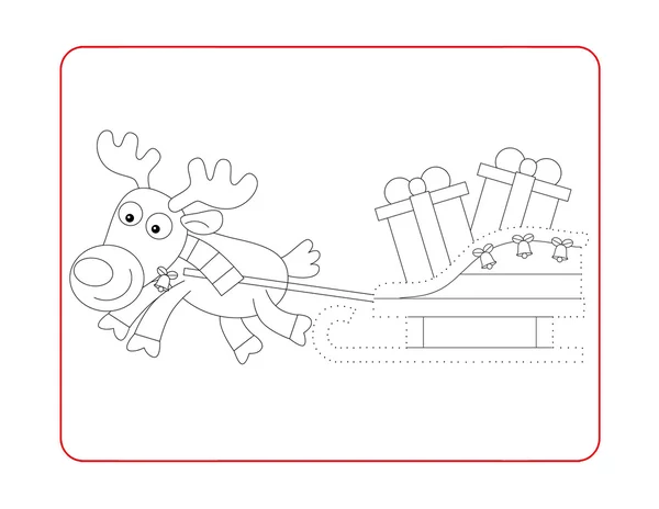 Christmas exercise - coloring page — Stock Photo, Image
