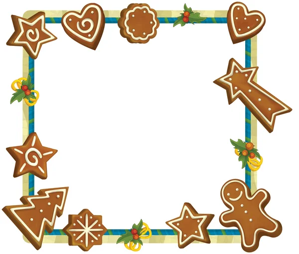 Cartoon Christmas frame — Stock Photo, Image