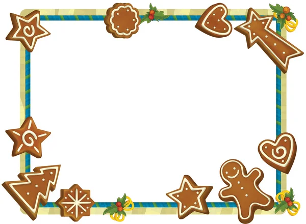 Cartoon Christmas frame — Stock Photo, Image