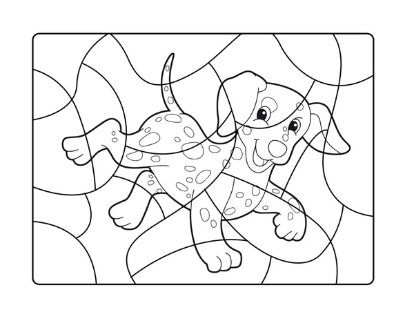 Coloring page of dog — Stock Photo, Image