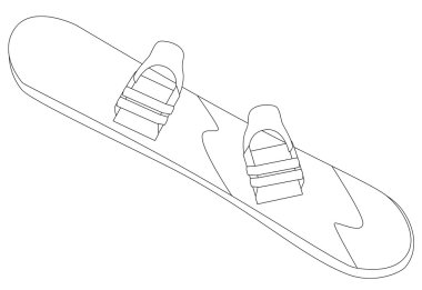 Snowboard - coloring page
