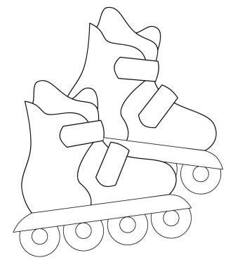 Tekerlekli paten - sayfa boyama