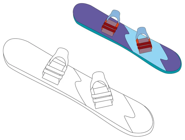 Snowboard - coloring page — 스톡 사진