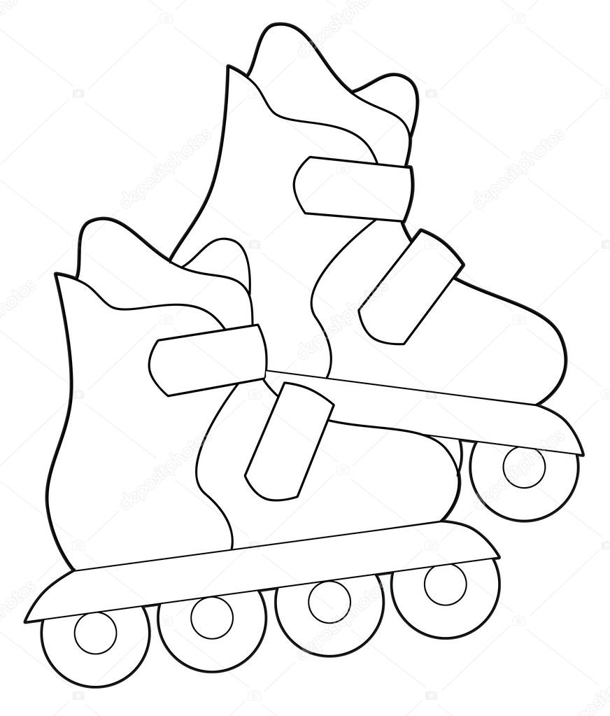Rolschaatsen Kleurplaten Pagina Stockfoto Agaes8080 53522831