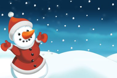 kardan adam ile Noel sahne