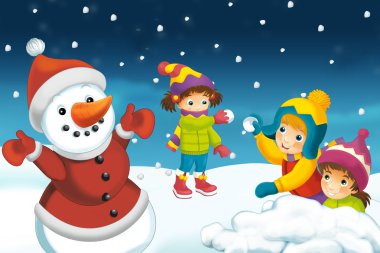 kardan adam ile Noel sahne