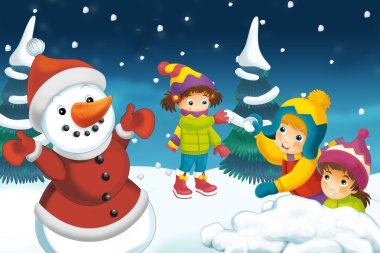 kardan adam ile Noel sahne