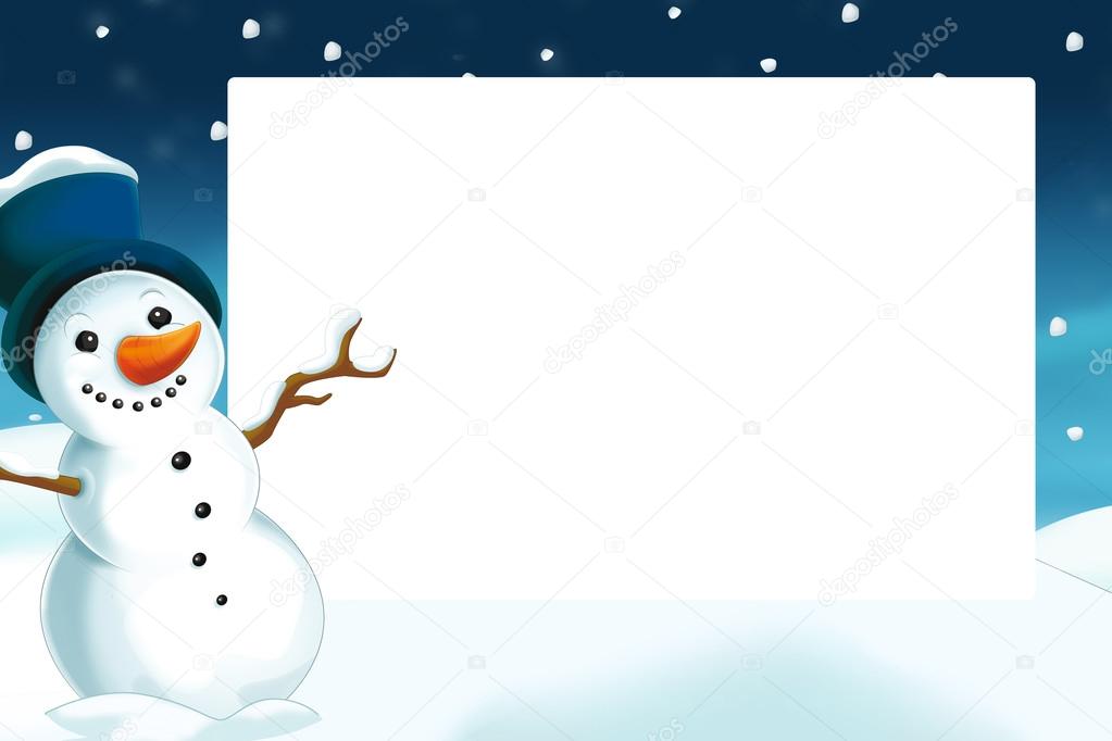 Frame With Snowman Stock Photo Agaes8080 53552283 Frame With Snowman Ilration For The Children Photo By Agaes8080