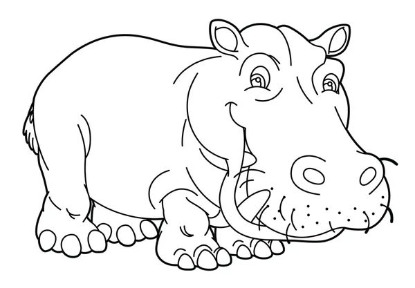 Cartoon dier - nijlpaard — Stockfoto