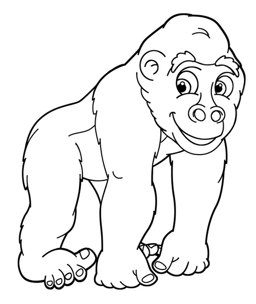 Gorilla - kleuren pagina — Stockfoto