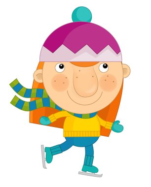 karikatür kış kız