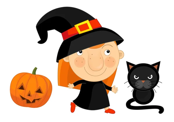 Cartone animato Halloween bambino ragazza — Foto Stock