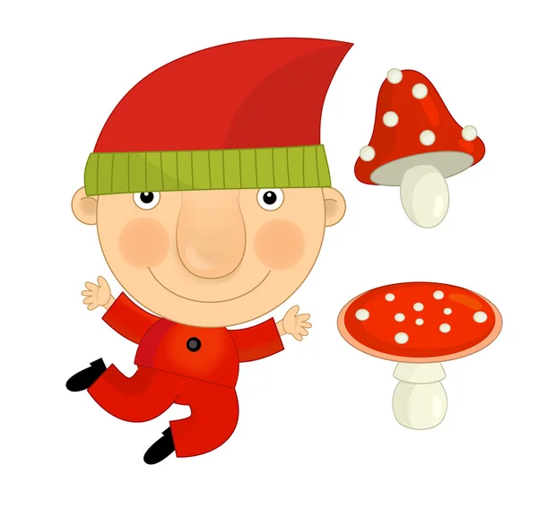 Nano dei cartoni animati con funghi — Foto Stock