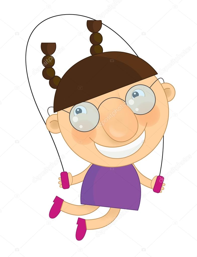 Girl with jump rope