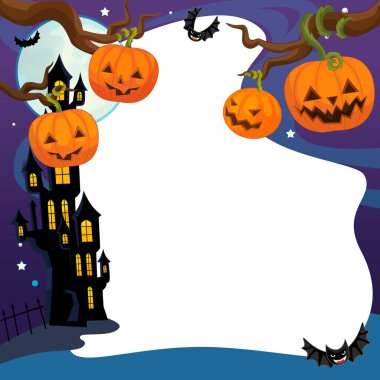 Ağaçta asılı Halloween kabaklar