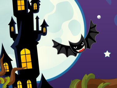 Çizgi film halloween sahne