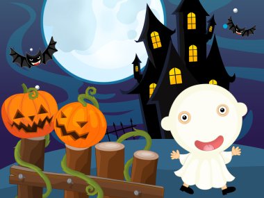 Çizgi film halloween hayalet