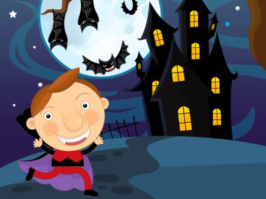 Halloween vampire cartoon