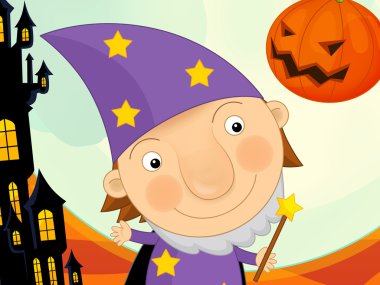 Çizgi film halloween Sihirbazı