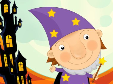 Çizgi film halloween Sihirbazı