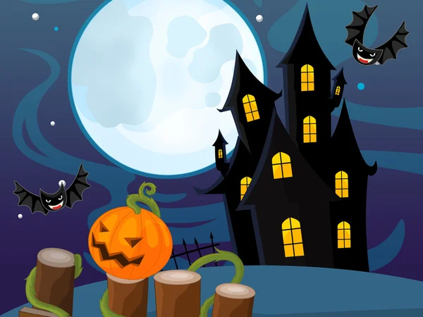 Cartoon halloween scene — Stock Photo, Image