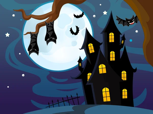 Dibujos animados halloween escena —  Fotos de Stock